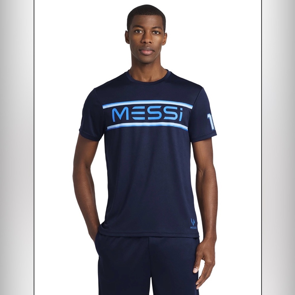 Lionel Messi #10 Men’s Blue Short Sleeve Polyester Athletic Jersey Top Size 2XL